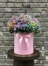 Цветочная композиция из Гипсофила и Розы в шляпной коробке #REPLACE_PRED# Преображенской