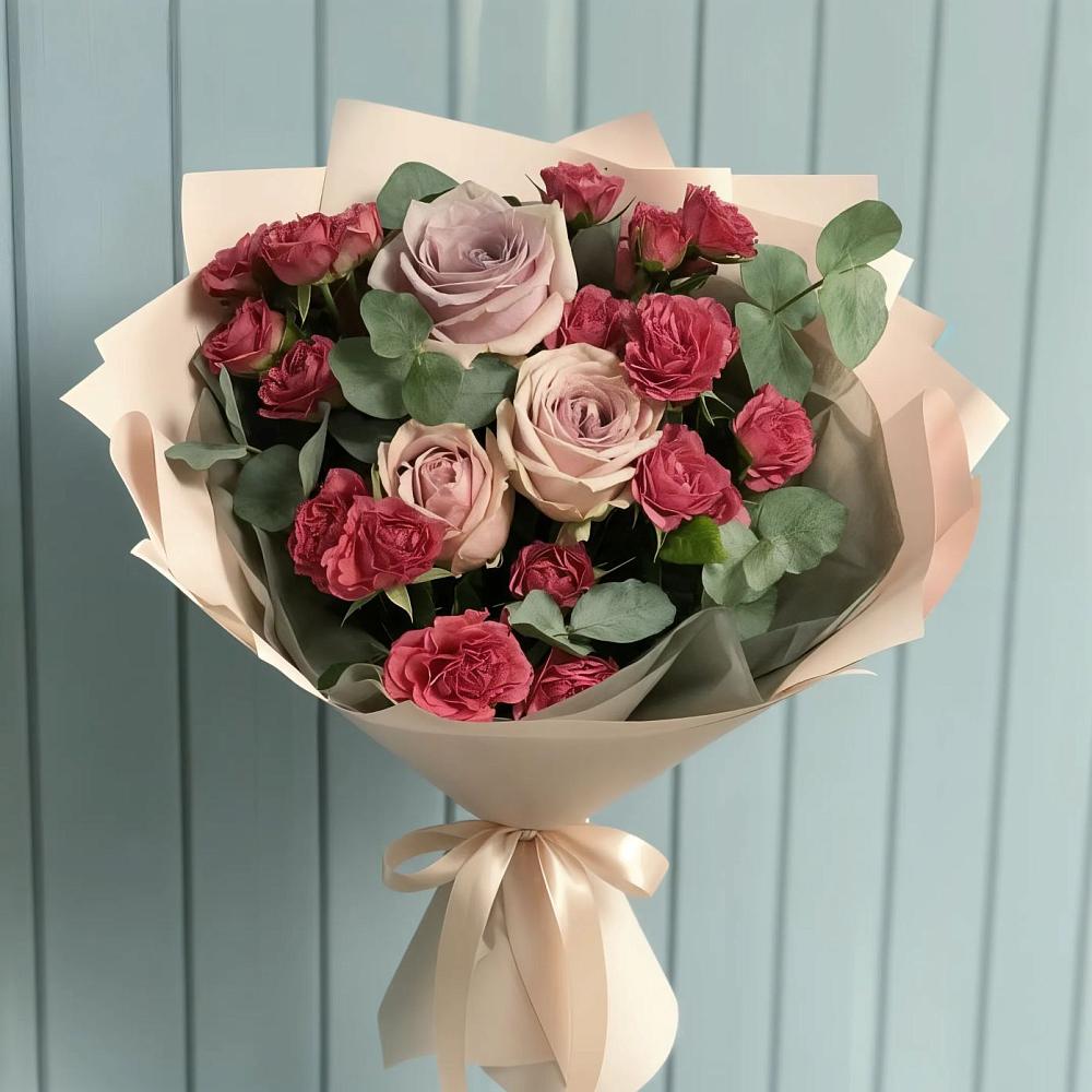 Букет цветов из: Гвоздики и Розы в Преображенской