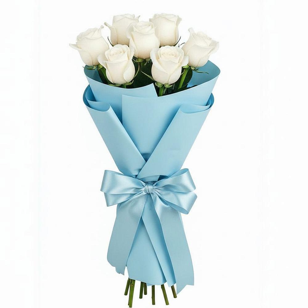 Букет 7 белых роз Проуд в Преображенской