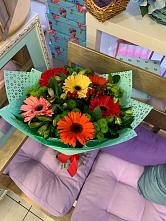 Букет цветов из:  Герберы, Хризантемы и Альстромерии #REPLACE_PRED# Преображенской