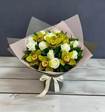 Букет цветов из:  Орхидеи и Розы в Преображенской