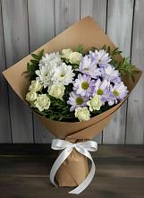 Букет цветов из:  Хризантемы и Розы в Преображенской