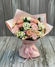 Букет цветов из:  Гвоздики, Розы и Хризантемы в Преображенской