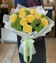 Букет цветов из:  Хризантемы и Розы в Преображенской