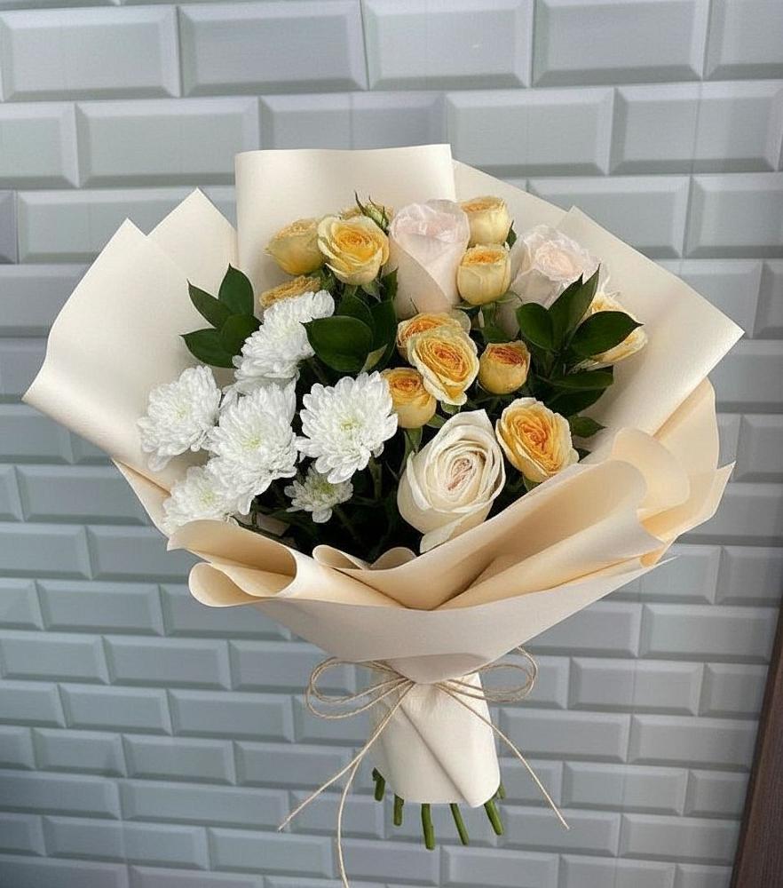 Букет цветов из: Розы и Хризантемы в Преображенской