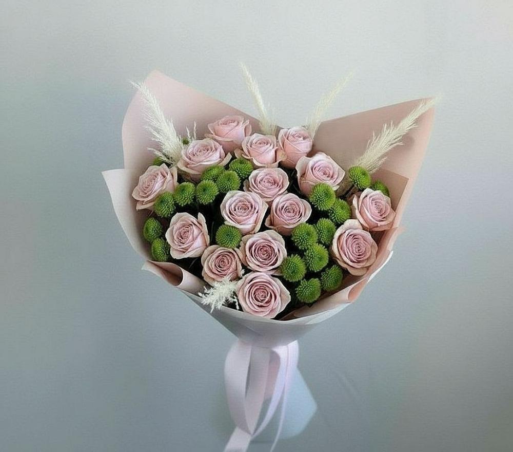 Букет цветов из: Розы и Хризантемы в Преображенской