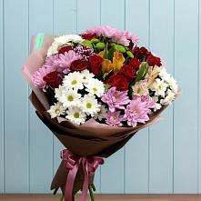 Букет цветов из:  Розы, Хризантемы и Альстромерии в Преображенской
