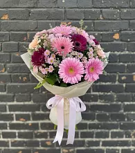 Букет цветов из:  Герберы и Хризантемы в Преображенской