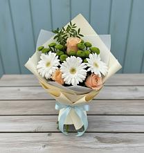 Букет цветов из:  Герберы, Розы и Хризантемы в Преображенской