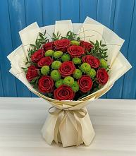 Букет цветов из:  Розы и Хризантемы в Преображенской