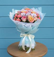 Букет цветов из:  Хризантемы и Розы в Преображенской