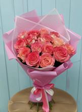 Букет 15 Розовых роз Равель в Преображенской